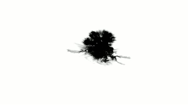 Ink spreads over white background.