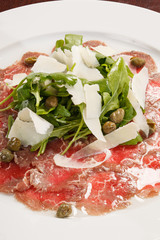 Meat Carpaccio with Parmesan Cheese