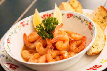 shrimps with lemon