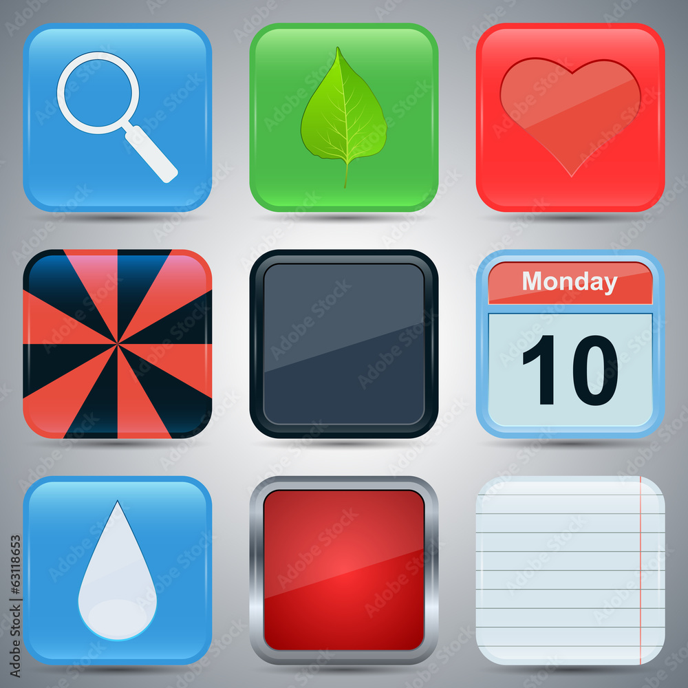 Poster application icons vector set 3