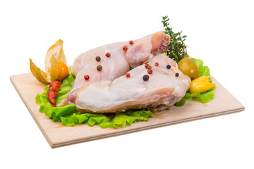 Raw rabbit meat