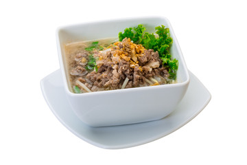 Thai soup with minced meat