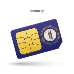 State of Kentucky phone sim card with flag.