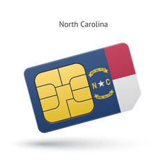State of North Carolina phone sim card with flag.