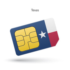 State of Texas phone sim card with flag.