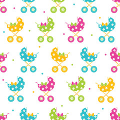 Children's seamless pattern for newborn babies.