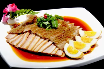 Muurstickers Chinese Food: Salad made of Pork and Eggs © bbbar