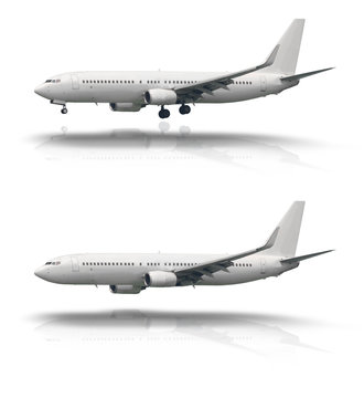 Aircraft isolated with and without wheel