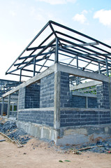 Fototapeta premium Construction site with the house