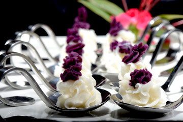 Chinese Food: Dessert made of Purple sweet potato and yam