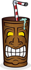 Tiki God Wooden Cup Cartoon Character