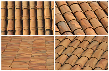 Set of backgrounds of roof tiles