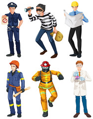 Men with different works