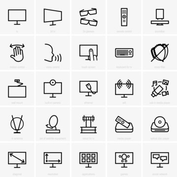 Set of TV icons