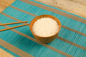 Rice and chopsticks