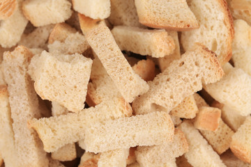 Long white bread croutons.