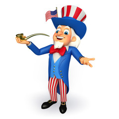 Illustration of Uncle Sam with smoking pipe