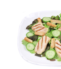 caesar salad with cucumbers.