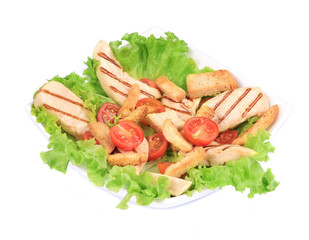 Caesar salad with tomatoes cherry.