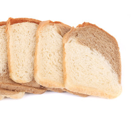 Close up of bread slices.