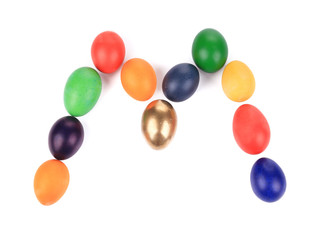 Letter M from the eggs for easter.