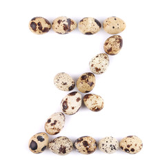 Fototapeta premium quail eggs in the form of letter Z.