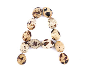 quail eggs in the form of letter A