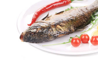 Grilled fish with vegetables