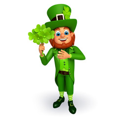 Leprechaun for patrick's day with flowers