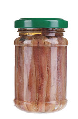 jar of anchovy fillets.