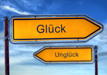 Strassenschild 1 - Glück