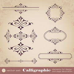 Calligraphic elements for design and page decoration - set 1