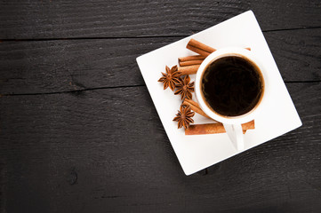 Cup of  Coffee on wooden table