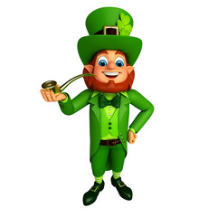 Leprechaun for patrick's day with smoking pipe
