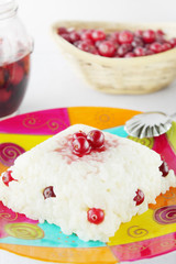 Rice porridge with cranberries