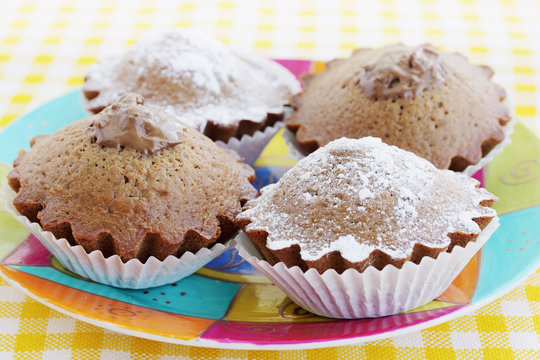 Chocolate cupcakes with cream