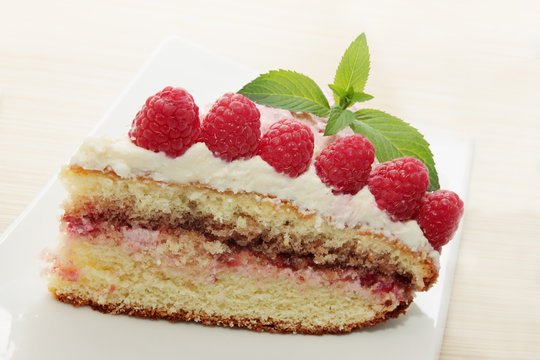 dessert with raspberry