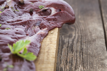 Liver with spices closeup