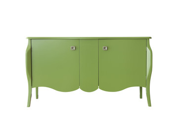 Green cabinet isolated on white