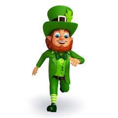 leprechaun for patrick's day is running