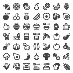 Vegan food flat icons