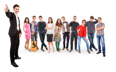 Fototapeta premium Teenage friends big group