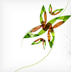 Green leaves spring nature design concept