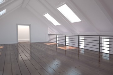 Obraz premium White room with open door