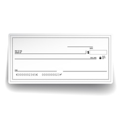 Template of blank banking check