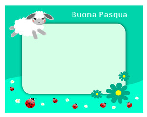 Cartolina d'auguri di buona Pasqua con agnello