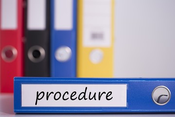 Procedure on blue business binder