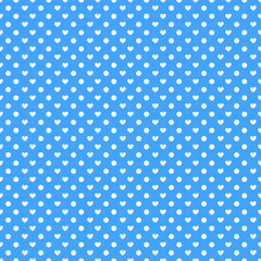 Seamless polka hearts pattern