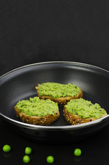 Pea and mint bruschetta