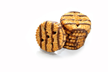 Staked Shortbread Cookies Isolated on White
